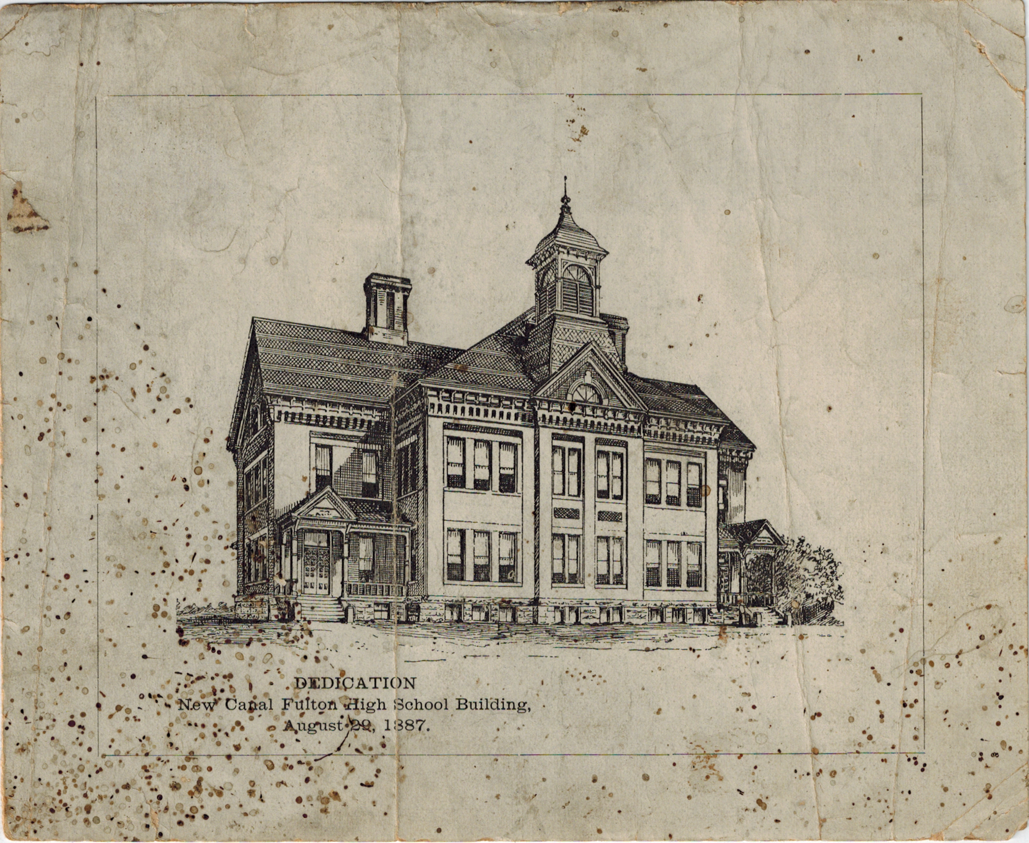 drawing of the old Fulton High School